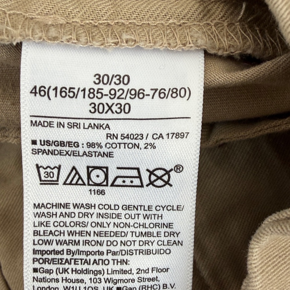 GAP Men's Khaki Chinos 30 x 30 - Picture 7 of 7